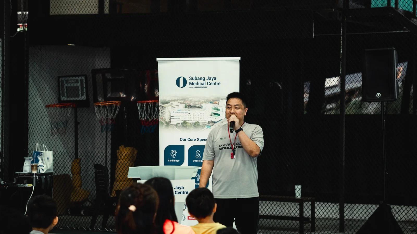 Panda Kids Basketball with sponsors and partners at a community event